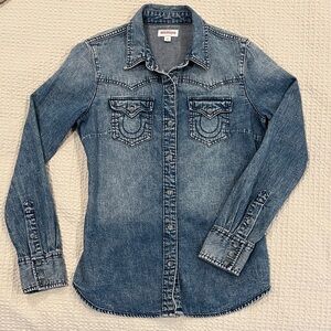 True Religion Blue Denim Shirt